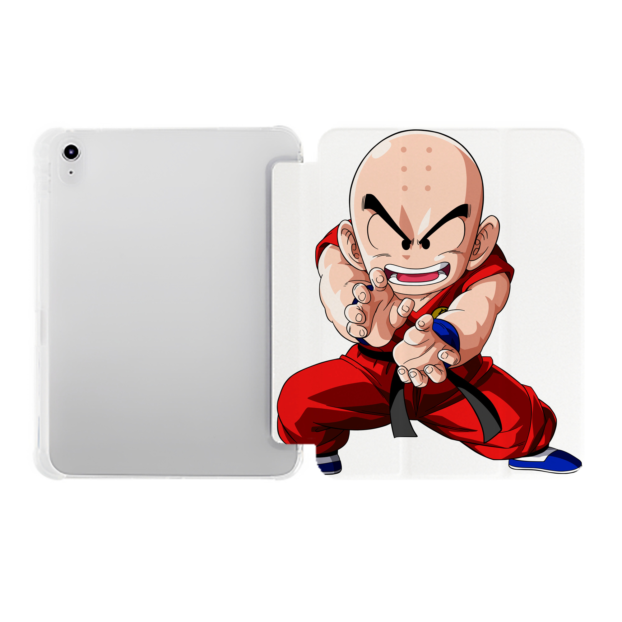 （画像用） ドラゴンボール クリリン DRAGON BALL krillin IPad ケース ペン収納付き 三つ折りスタンド PUレザー×シリコン 対応機種9.5/10.5/10.9インチ